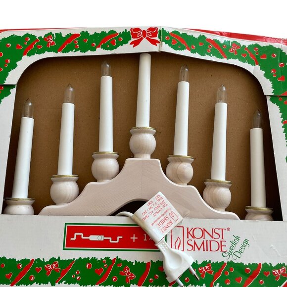 Konst Smide Swedish Design Christmas Candelabra Lights Swedish Plug White Base - Picture 2 of 6